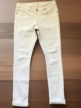 OBEY PROPAGANDA Jeans Womens Size 28 Off White Lean & Mean Skinny Leg Ankle EUC